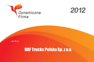 DAF Trucks Polska z certyfikatem Dynamiczna Firma roku