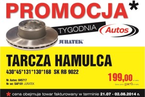 Tarcza hamulcowa i pas ładunkowy w promocji Autos