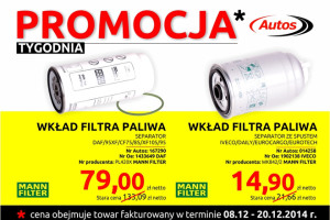 Wkłady filtra w Promocji Tygodnia Autos