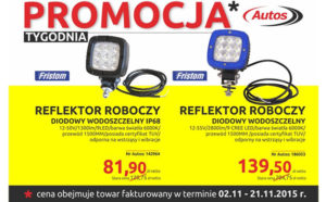 Autos: reflektory w Promocji Tygodnia, softshell za zakupy Sachs