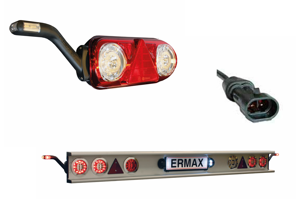 - klasyczna zespolona lampa tylna ERMAX - atrakcyjny kompletny zderzak wyposażony w lampy LED - gniazdo Super Seal
