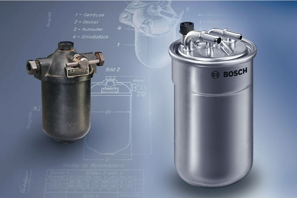 Rys.2 Pierwsze celulozowe filtry paliwa Bosch od 1936r 
