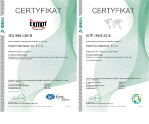 Firma EXMOT przeszła re-certyfikację