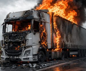 Prawie 1200 pożarów samochodów ciężarowych w ciągu roku – nie wszystkie szkody pokrywa polisa